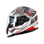 GXT Motorcycle Dinosaur Pattern White Full Coverage Protective Helmet Double Lens Motorbike Helmet, Size: M