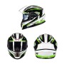 GXT Motorcycle Mixed Color Pattern Full Coverage Protective Helmet Double Lens Motorbike Helmet, Size: L
