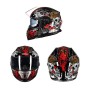 GXT Motorcycle Rose Skull Pattern Full Coverage Protective Helmet Double Lens Motorbike Helmet, Size: L