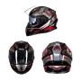 GXT Motorcycle Dinosaur Pattern Black Full Coverage Protective Helmet Double Lens Motorbike Helmet, Size: L