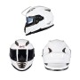 GXT Motorcycle White Full Coverage Protective Helmet Double Lens Motorbike Helmet, Size: L