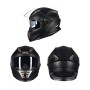 GXT Motorcycle Matte Black Full Coverage Protective Helmet Double Lens Motorbike Helmet, Size: L