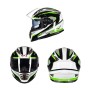 GXT Motorcycle Mixed Color Pattern Full Coverage Protective Helmet Double Lens Motorbike Helmet, Size: XL