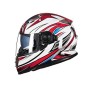 GXT Motorcycle White Red Pattern Full Coverage Protective Helmet Double Lens Motorbike Helmet, Size: M
