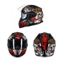 GXT Motorcycle Rose Skull Pattern Full Coverage Protective Helmet Double Lens Motorbike Helmet, Size: XL