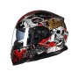 GXT Motorcycle Rose Skull Pattern Full Coverage Protective Helmet Double Lens Motorbike Helmet, Size: M