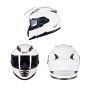 GXT Motorcycle White Full Coverage Protective Helmet Double Lens Motorbike Helmet, Size:  M