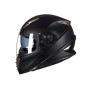 GXT Motorcycle Matte Black Full Coverage Protective Helmet Double Lens Motorbike Helmet, Size: M