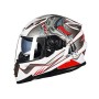 GXT Motorcycle Dinosaur Pattern White Full Coverage Protective Helmet Double Lens Motorbike Helmet, Size: L