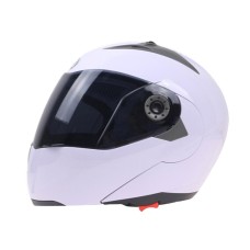 JIEKAI 105 Full Face Helmet Electromobile Motorcycle Double Lens Protective Helmet, Size: M (White+Brown)