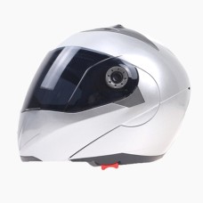 Цекай 105 Полный шлем с электромобильным мотоциклом Мотоцикл Двойной линз защитный шлем, размер: м (серебро+коричневый)
