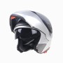 JIEKAI 105 Full Face Helmet Electromobile Motorcycle Double Lens Protective Helmet, Size: M (Silver+Brown)