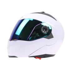 Цекай 105 Полный шлем с электромобильным мотоциклом Мотоцикл Двойной линз защитный шлем, размер: L (белый+цвет)