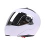 JIEKAI 105 Full Face Helmet Electromobile Motorcycle Double Lens Protective Helmet, Size: L (White+Silver)