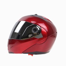 JIEKAI 105 Full Face Helmet Electromobile Motorcycle Double Lens Protective Helmet, Size: L (Red+Silver)