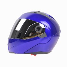 Цекай 105 Полночный шлем с электромобильным мотоциклем Мотоцикл Двойной линз защитный шлем, размер: L (синий+серебро)