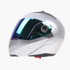 JIEKAI 105 Full Face Helmet Electromobile Motorcycle Double Lens Protective Helmet, Size: L (Silver+Color)