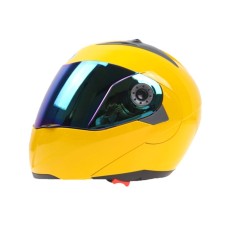 Цекай 105 Полночный шлем Электромобильный мотоцикл Мотоцикл Двойной линз защитный шлем, размер: XL (желтый+цвет)