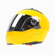 JIEKAI 105 Full Face Helmet Electromobile Motorcycle Double Lens Protective Helmet, Size: M (Yellow+Silver)