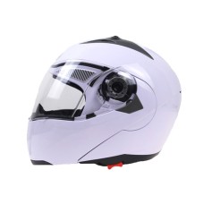 JIEKAI 105 Full Face Helmet Electromobile Motorcycle Double Lens Protective Helmet, Size: XL  (White+Transparent)