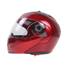 JIEKAI 105 Full Face Helmet Electromobile Motorcycle Double Lens Protective Helmet, Size: XL (Red+Transparent)