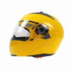 JIEKAI 105 Full Face Helmet Electromobile Motorcycle Double Lens Protective Helmet, Size: M (Yellow+Transparent)