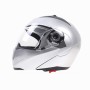 JIEKAI 105 Full Face Helmet Electromobile Motorcycle Double Lens Protective Helmet, Size: M (Silver+Transparent)