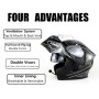 Soman 955 Skyeye Motorcycle Full / Open Face Bluetooth Healment Headset Full Face, поддерживает ответ / подвес (черный белый)
