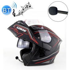 Soman 955 Skyeye Motorcycle Full / Open Face Bluetooth Healment Headset Full Face, поддерживает ответ / подвес (черный красный)