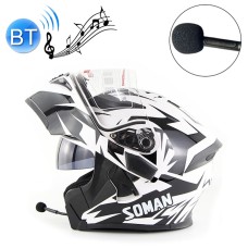 Soman 955 Skyeye Motorcycle Full / Open Face Bluetooth Helmet Headset Full Face, Supports Answer / Hang Up Calls(Skyeye White)