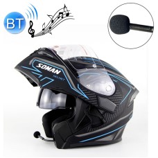 Soman 955 Skyeye Motorcycle Full / Open Face Bluetooth Healmet Headset Full Face, поддерживает ответ / подвес (черный синий)