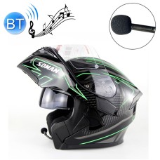 Soman 955 Skyeye Motorcycle Full / Open Face Bluetooth Healmet Headset Full Face, поддерживает ответ / подвес (черный зеленый)