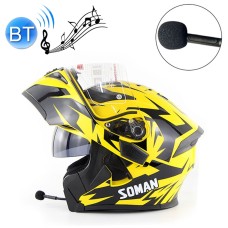 Soman 955 Skyeye Motorcycle Full / Open Face Bluetooth Helmet Headset Full Face, Supports Answer / Hang Up Calls(Skyeye Yellow)
