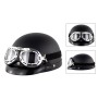 Сомановый электромобильный мотоцикл наполовину лицевой шлем ретро шлем Harley с защитными очками (матовый черный)