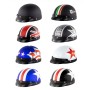 Сомановый электромобильный мотоцикл наполовину лицевой шлем ретро -шлем Harley с защитными защитными очками (матовая черная французская белая звезда)