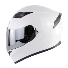 Soman SM-960 Motorcycle Electromobile Full Face Helmet Double Lens Protective Helmet(White with Silver Lens)