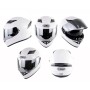 Soman SM-960 Motorcycle Electromobile Full Face Helmet Double Lens Protective Helmet(White with Silver Lens)