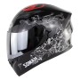 Soman SM-960 Motorcycle Electromobile Full Face Helmet Double Lens Protective Helmet(Silver Eight Immortals with Silver Lens)