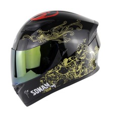 Soman SM-960 Мотоцикл электромобильный шлем с двойным линзом защитный шлем (золотые восемь бессмертных с золотой линзой)