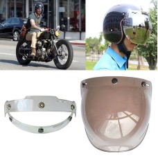 Soman Motorcycle Bubble Visor Open Face Helmet Visor Helmet Windshield Shield with Transparent Frame(Light Smoke)