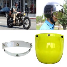 Soman Motorcycle Bubble Sycor Open Face Helme Helme Helme Helme Windshield Щит с прозрачной рамой (желтый)