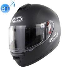 Soman Outdoor Motorcycle Electric Car Riding HD Bluetooth шлем, размер: S, 55-56 см (матовая черная)