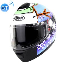 Soman Outdoor Motorcycle Electric Car Riding HD Bluetooth шлем, размер: L, 59-60 см (снеговик)