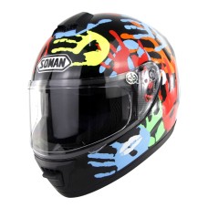 SOMAN Outdoor Motorcycle Electric Car Riding Helmet, Size: S, 55-56cm (Palm Flower)