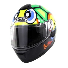 SOMAN Outdoor Motorcycle Electric Car Riding Helmet, Size: S, 55-56cm (Turtle Flower)