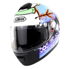 SOMAN Outdoor Motorcycle Electric Car Riding Helmet, Size: M, 57-58cm  (Snowman)