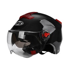 BYB 335 Summer Electric Motorcycle для взрослых двойной шлем для шлема шлема, спецификация: прозрачная короткая линза (пианино черный)