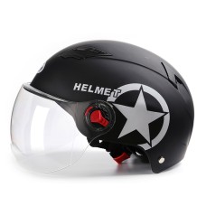 BYB X-222 Electric Motorcycle Men And Women Summer Sunscreen Helmet Safety Cap, Specification: Transparent Short Lens(Matt Black)
