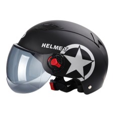 BYB X-222 Электрический мотоцикл Мужчины и женщины Летние солнцезащитные шлемы, спецификация: Короткий линз чая (матовая черная)