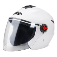 BYB 709 Electric Motorcycle Men And Women Universal Four Seasons Riding Half Helmet(White (Transparent Anti-fog Lens))
